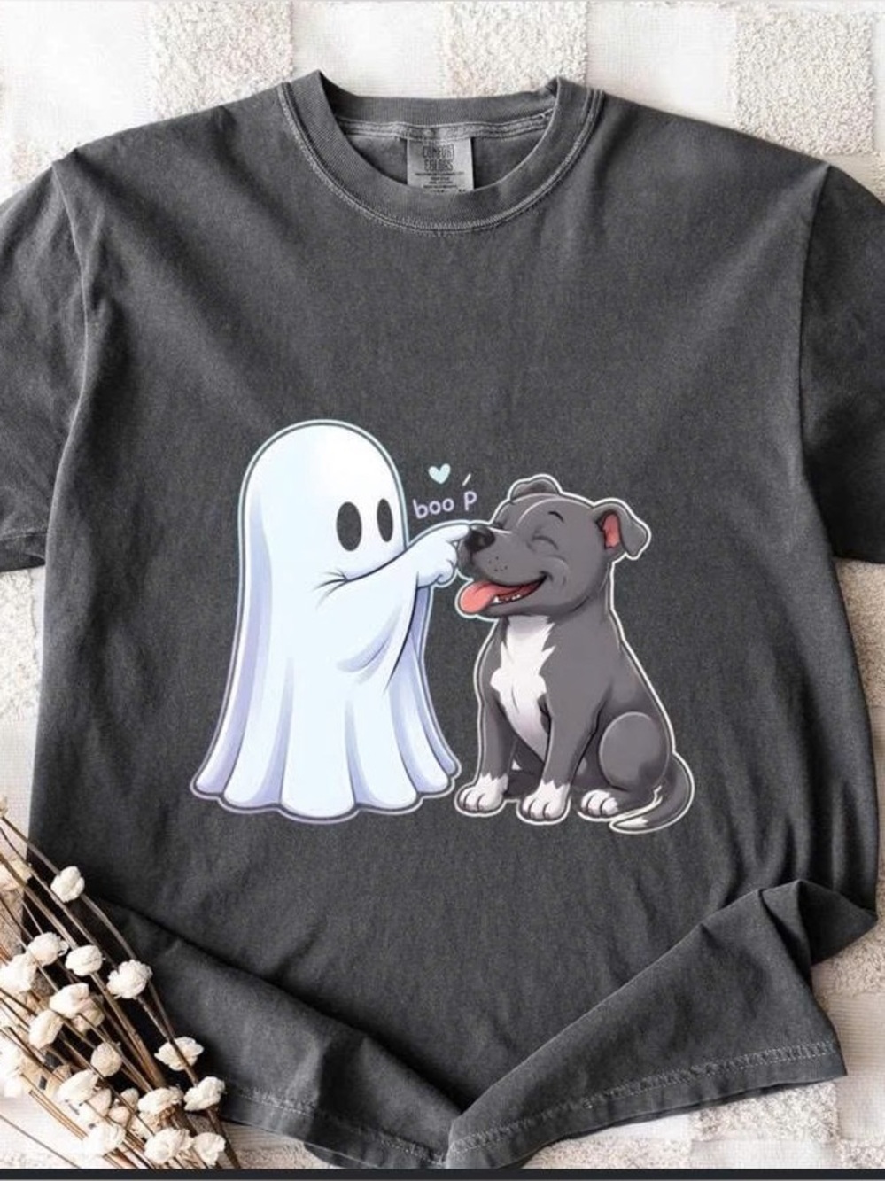 Ghost & Happy Pup Graphic Tee - pepper